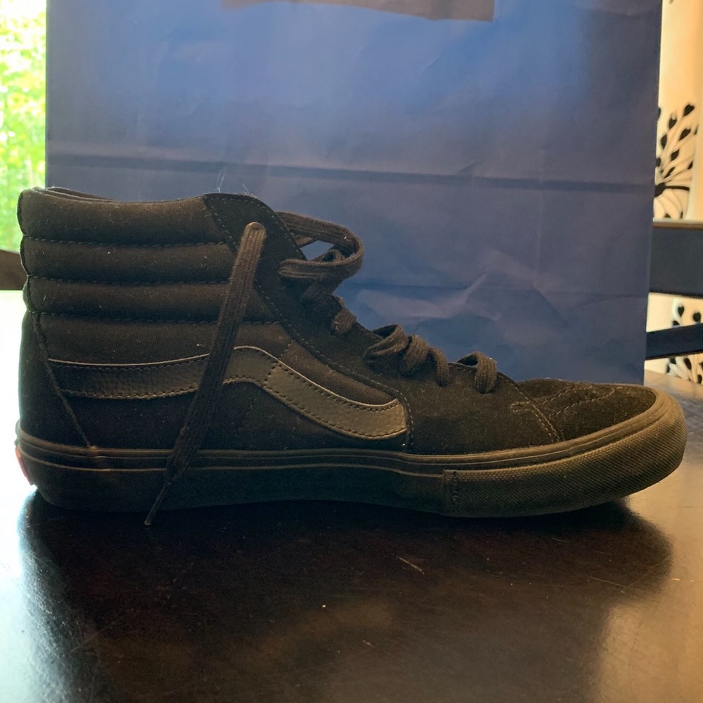 Vans!! Black on black high tops! Size 11.5!